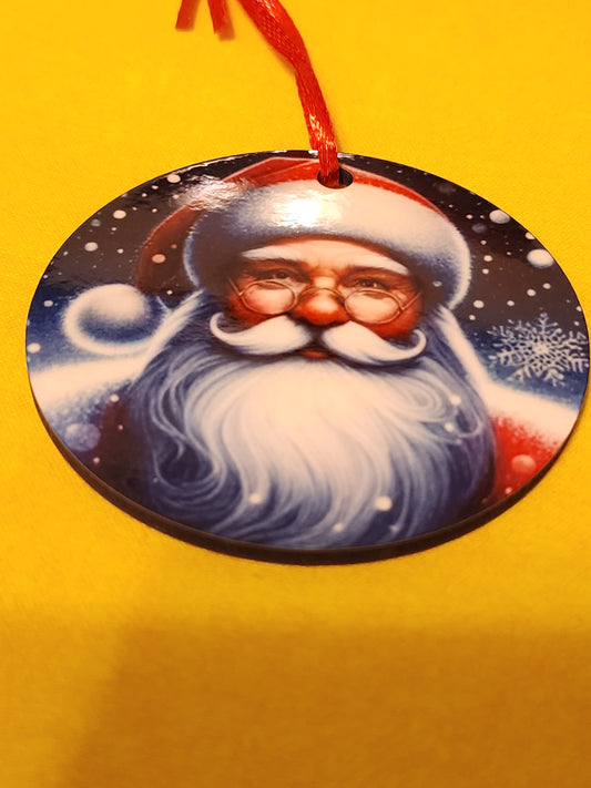 Santa with glasses ornament