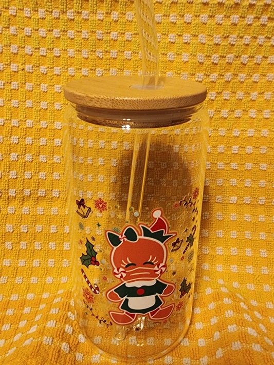 Christmas 🎄 Daisy cookie 16 ounce glass tumbler