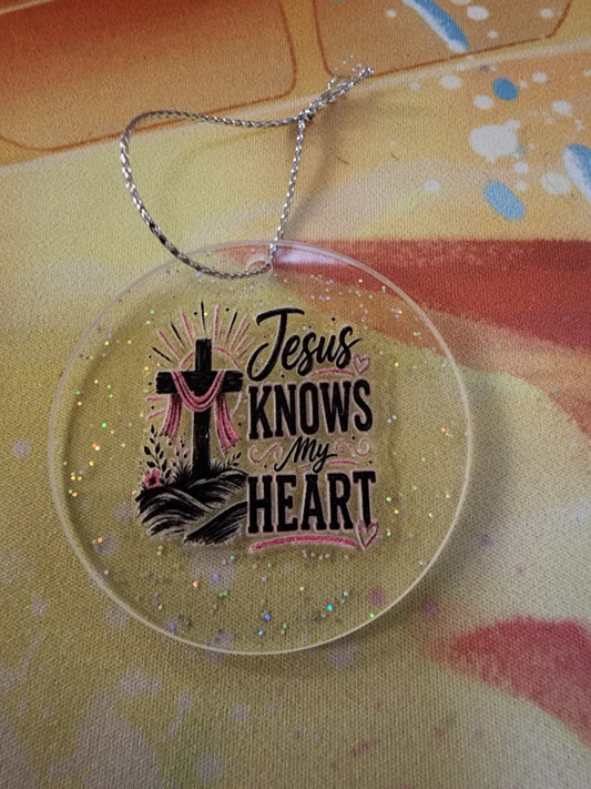 Jesus knows my heart mini ornament