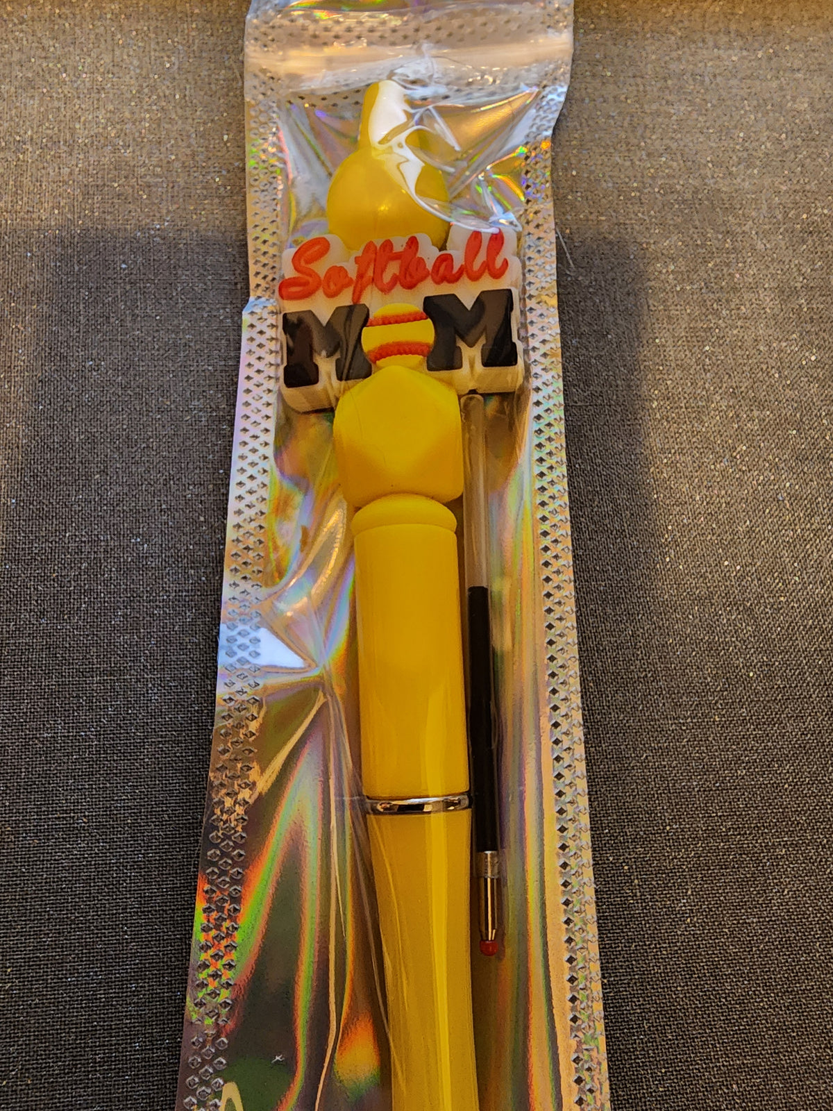 Softball mom yellow pen