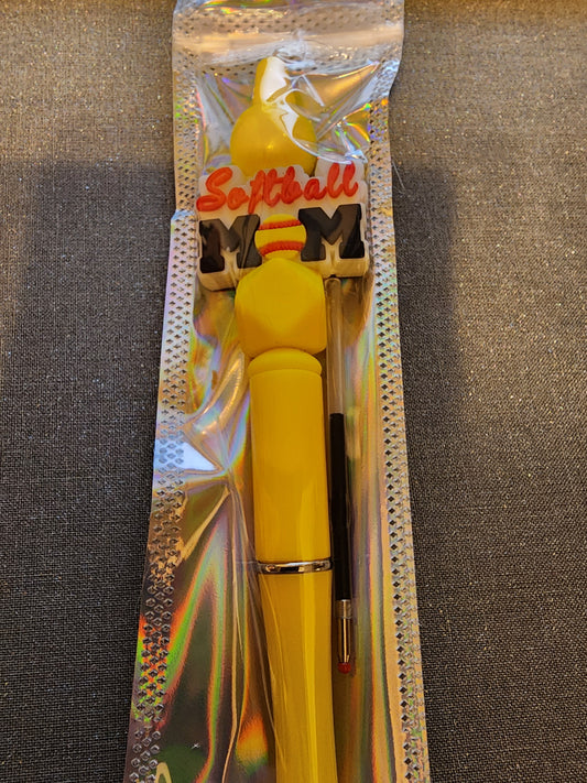 Softball mom yellow pen