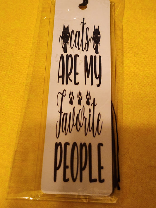 Cats are my favorite people bookmark