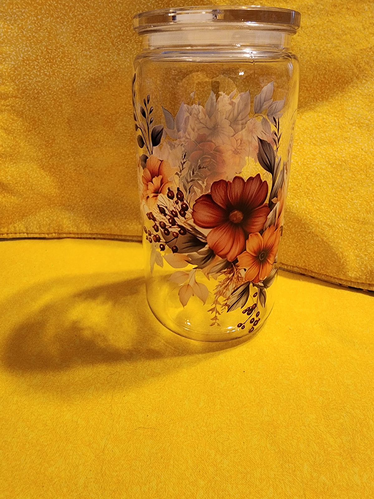 Autumn foral design 16 ounce tumbler