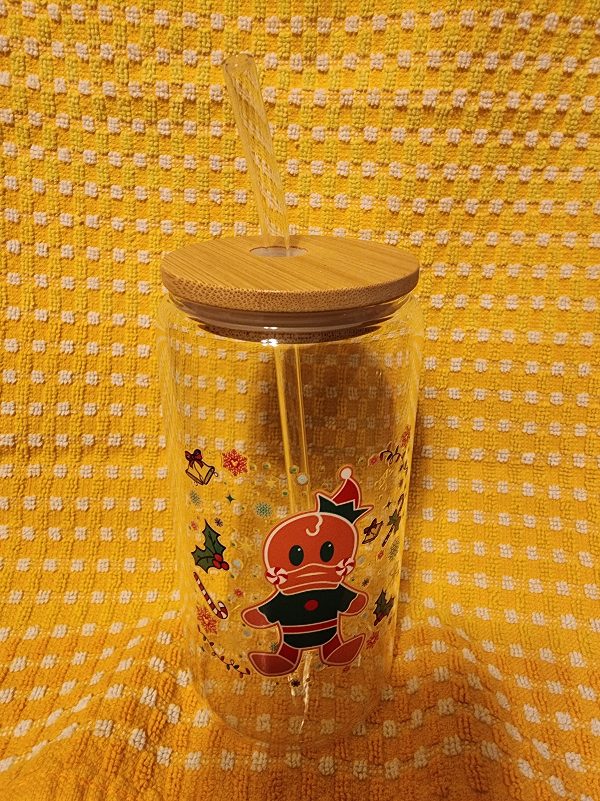 Christmas 🎄 Donald cookie 16 ounce glass tumbler