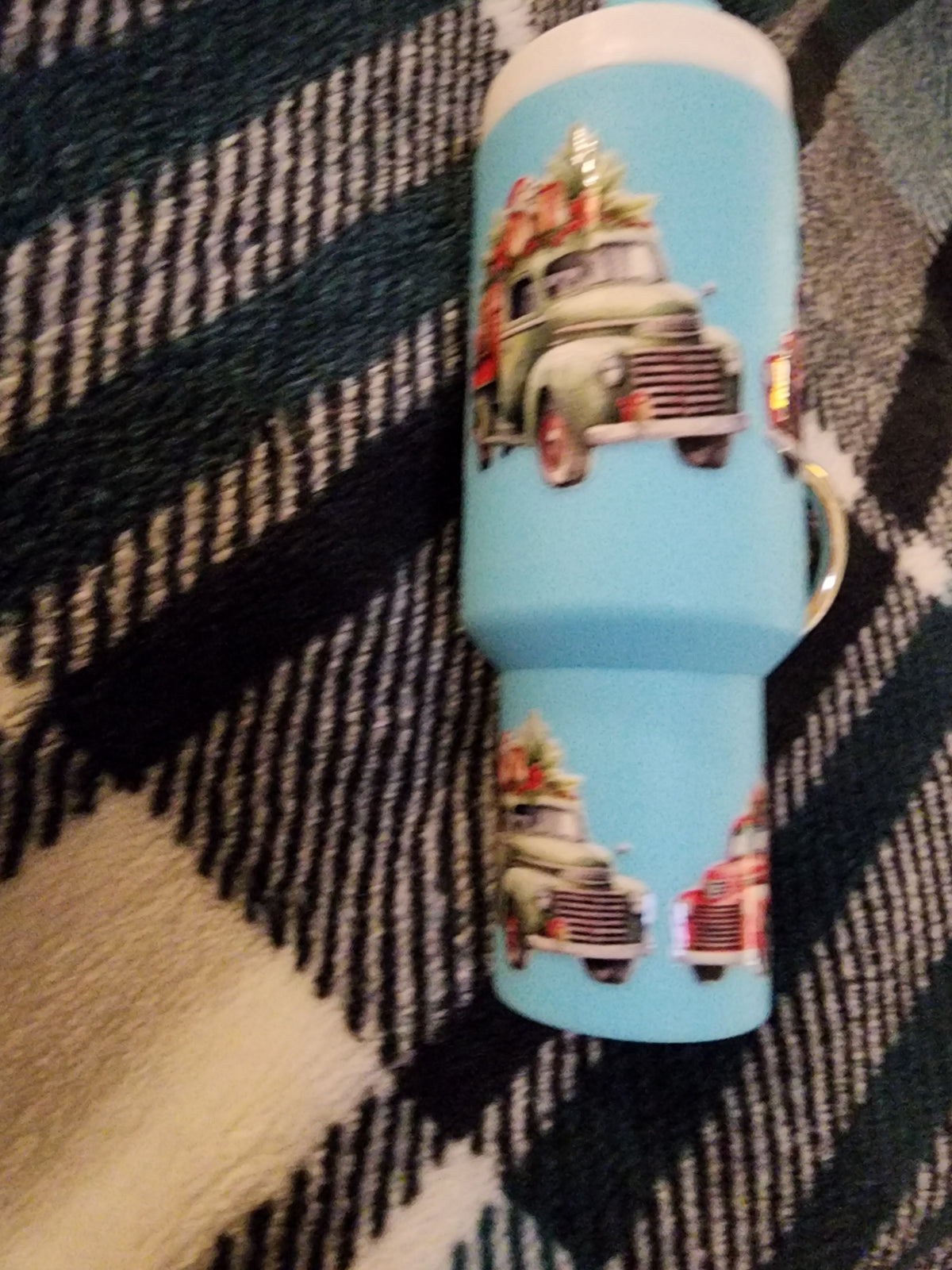 Light blue holiday truck 🚚 chapstick holder