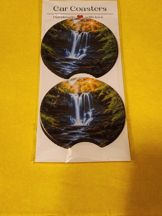 Waterfall car coasters