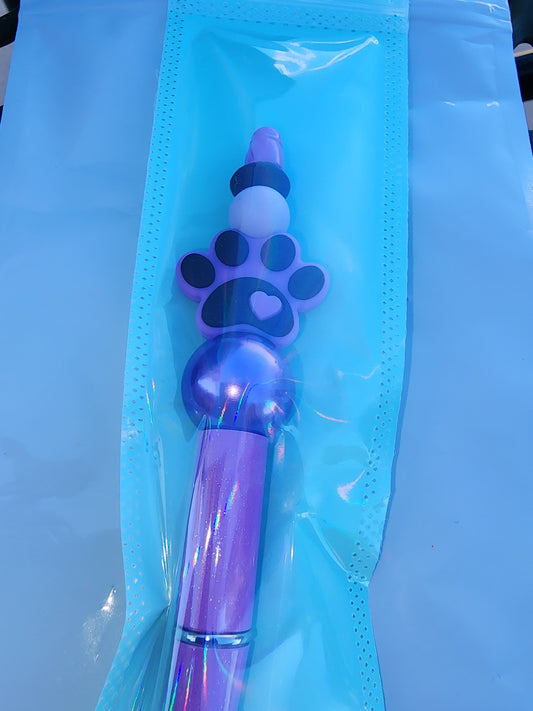 Sparkling purple dog paw pen