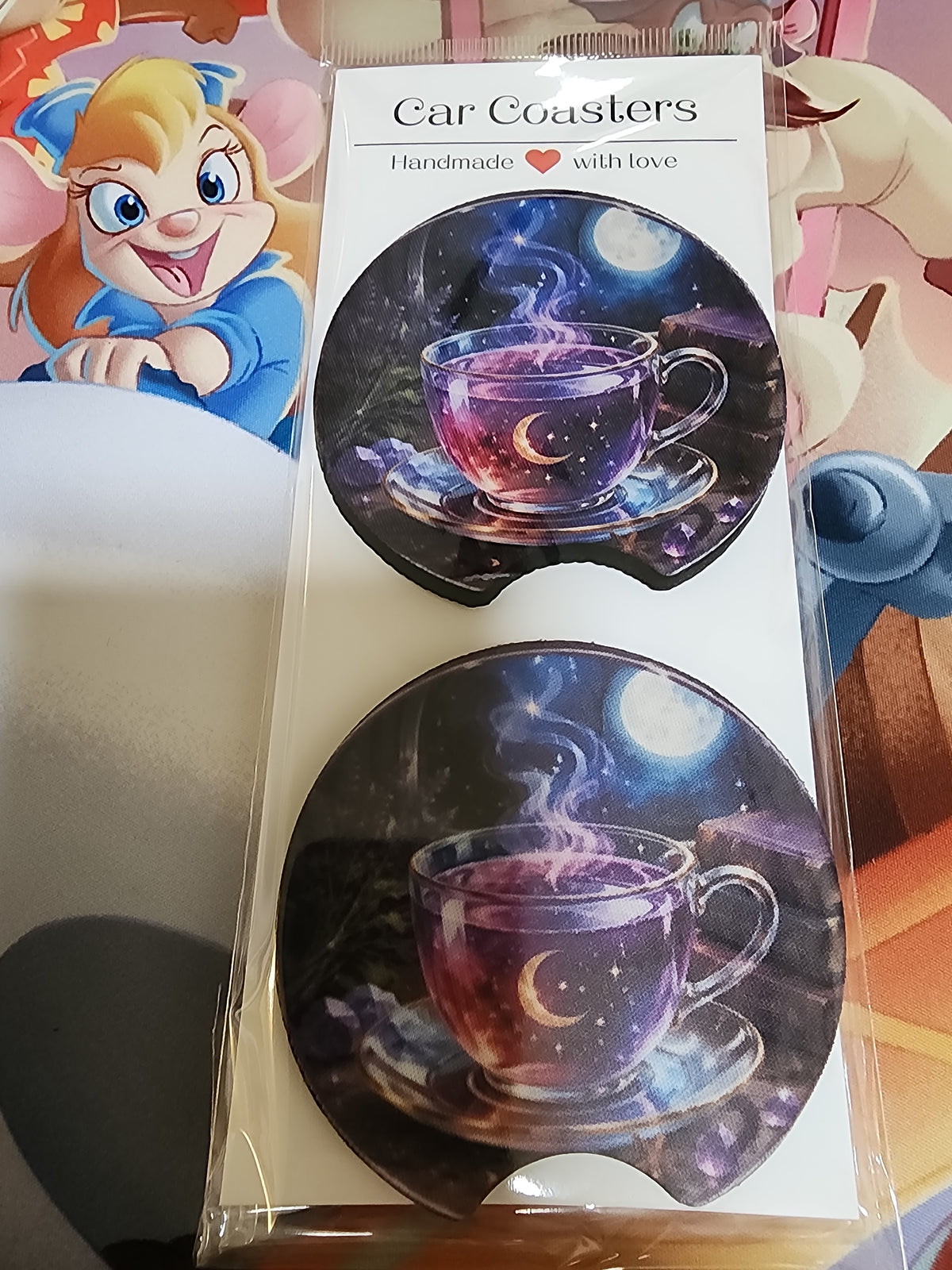 Moon tea car coasters
