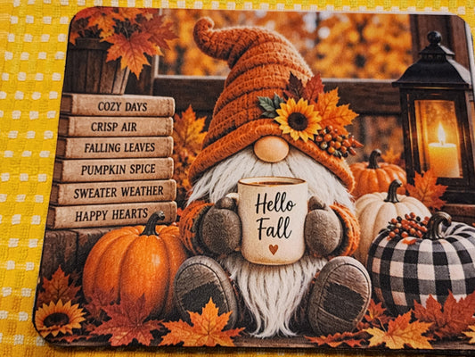 Autumn gnome mouse pad