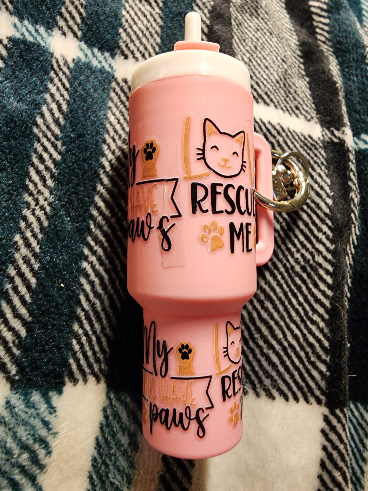 Light pink cat rescue chapstick holder