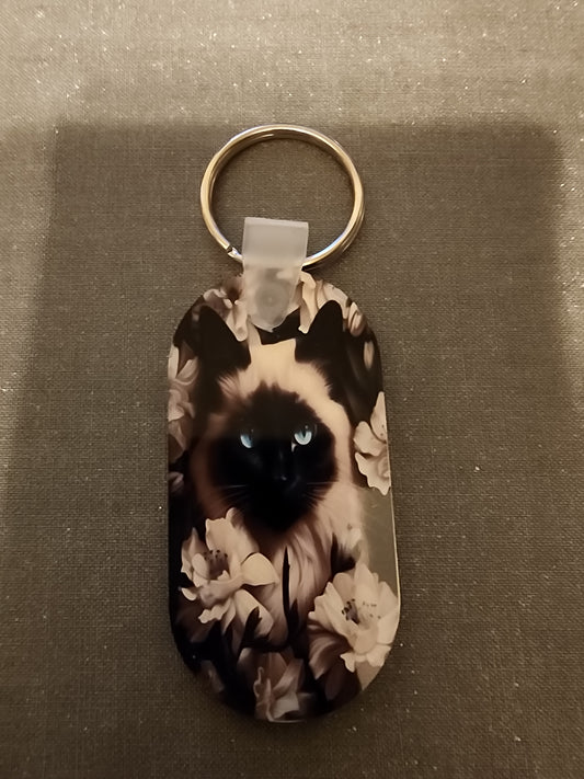 Siamese cat keychain
