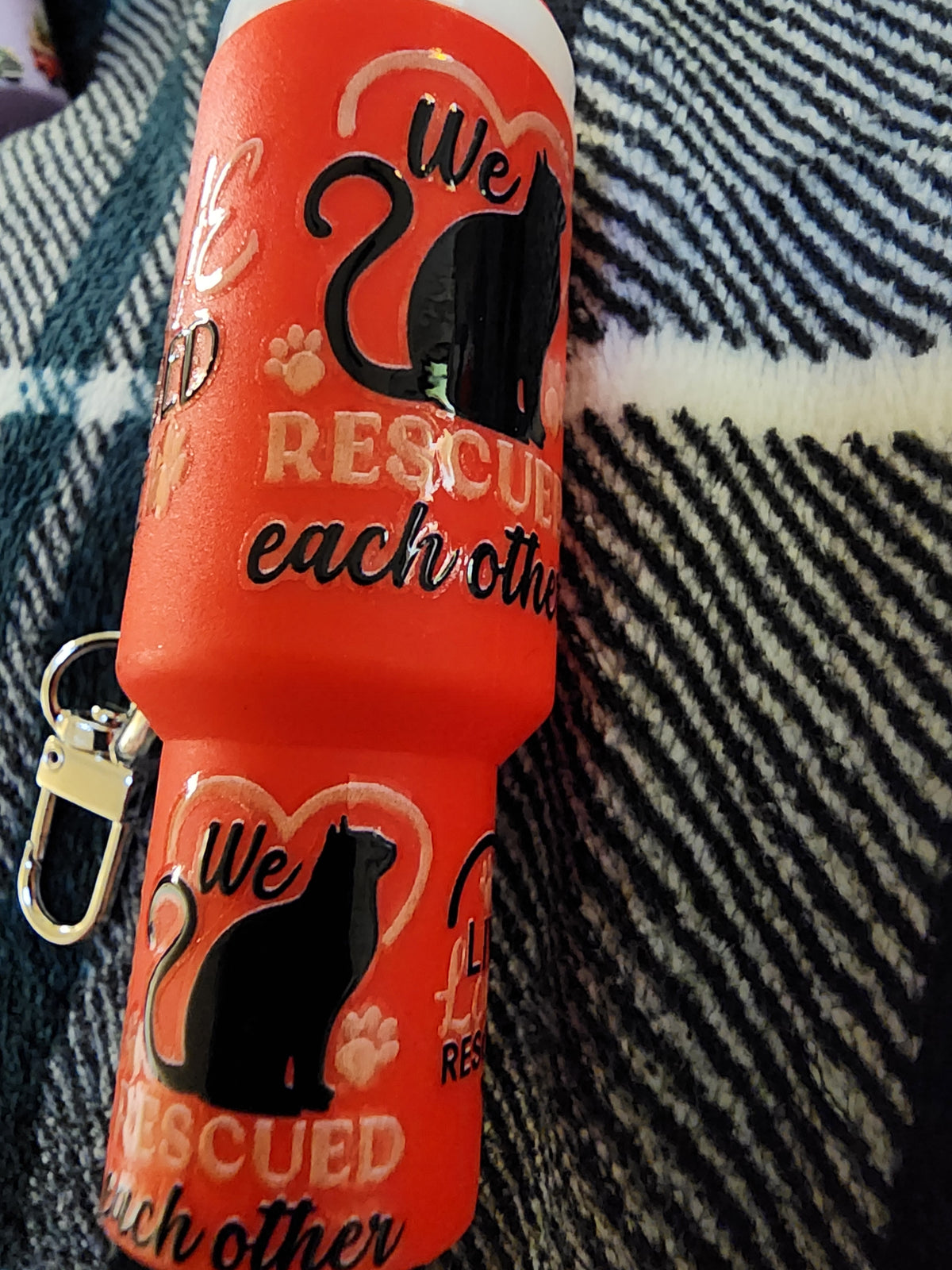 Red rescue cat 🐈 chapstick holder