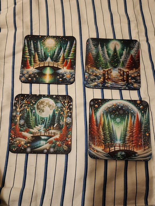 Winter season foam coasters