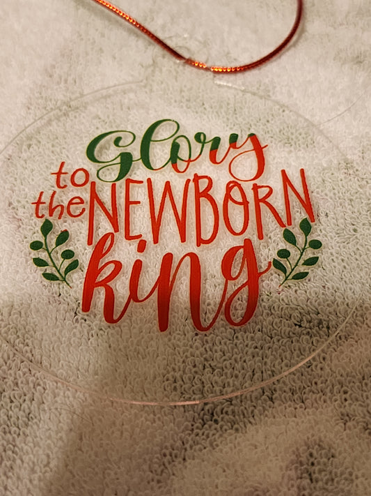 Glory to the new born king ornament
