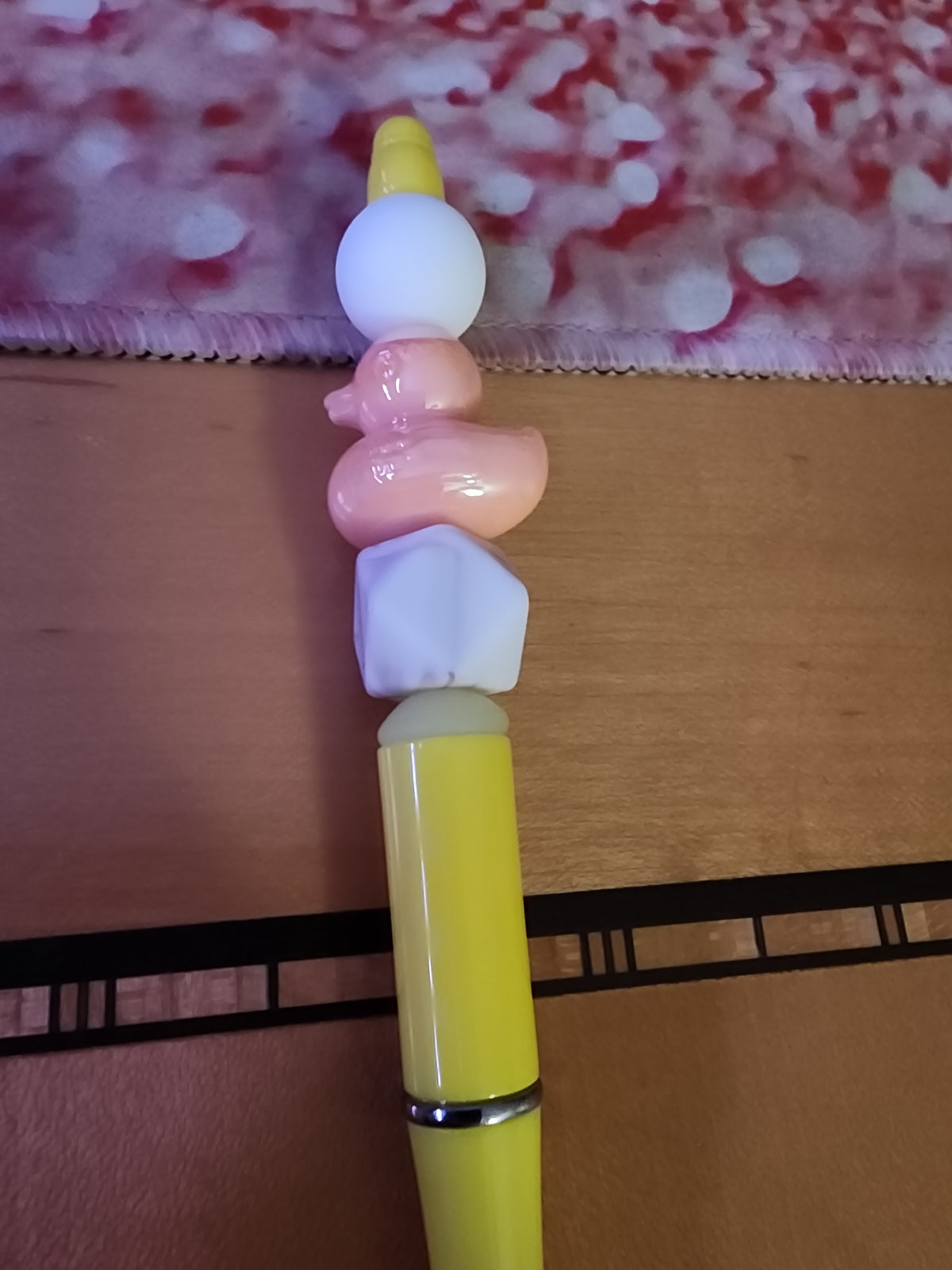 Peach rubber ducky pen