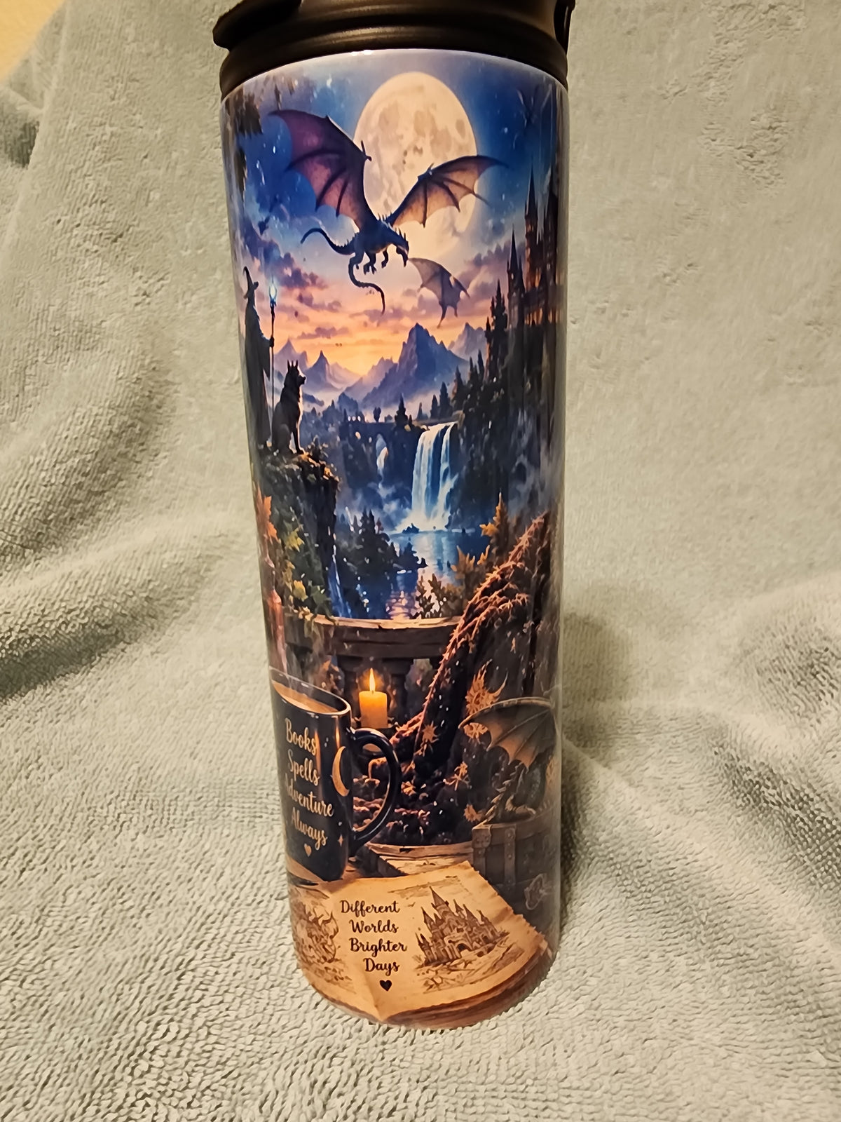 Book spells and adventure tumbler