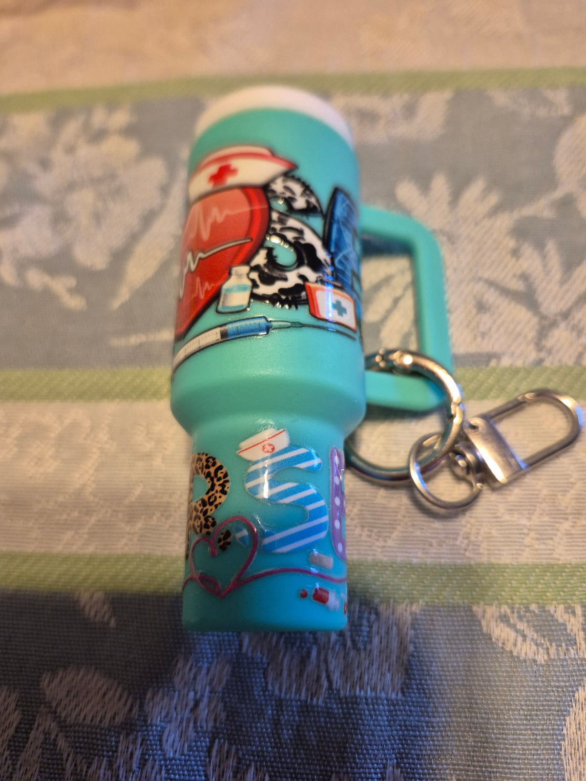 Teal nurse chapstick holder