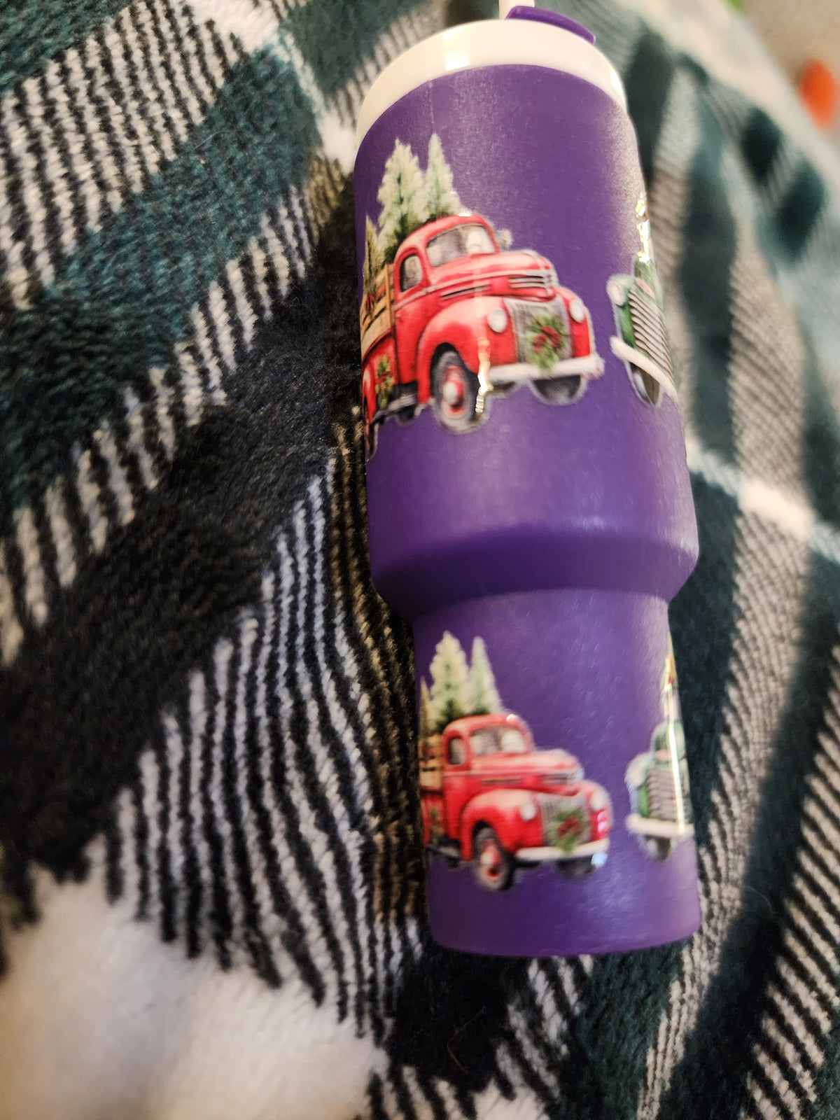 Purple Christmas 🎄 truck 🚚 chapstick holder