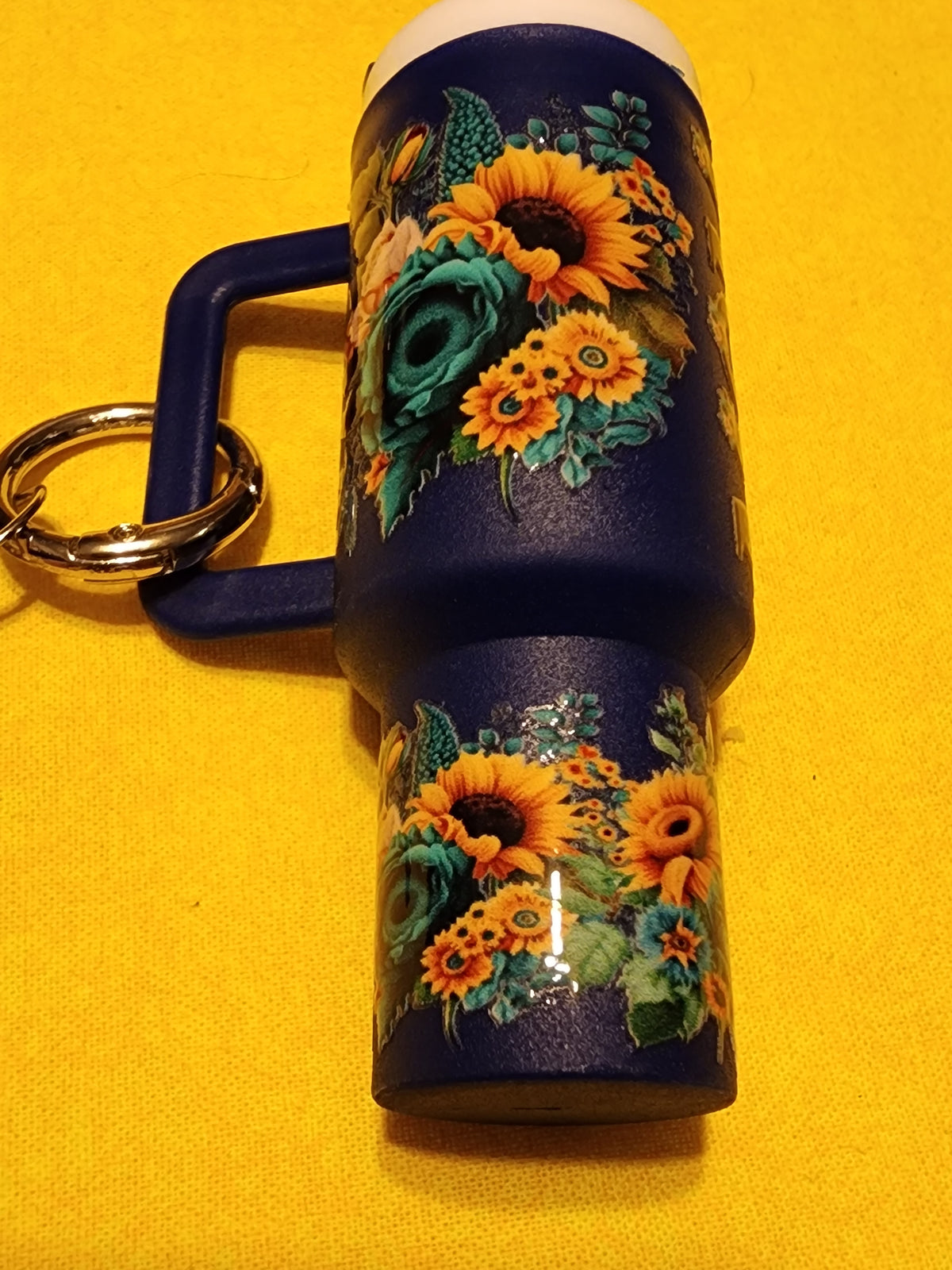 Blue and yellow flower mom chapstick holder