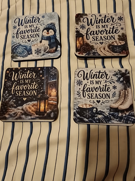 Winter is my favorite season foam coasters