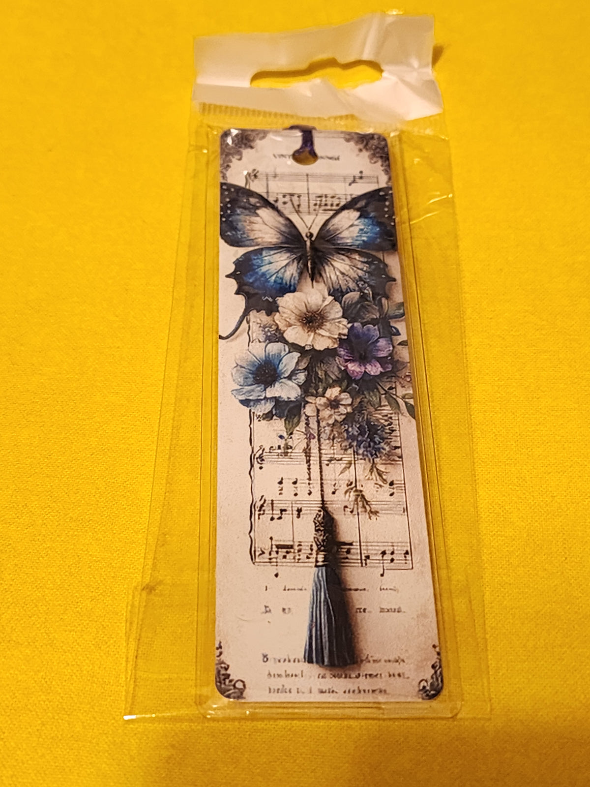 Music and butterflies bookmark