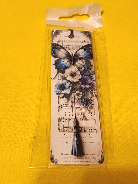 Music and butterflies bookmark
