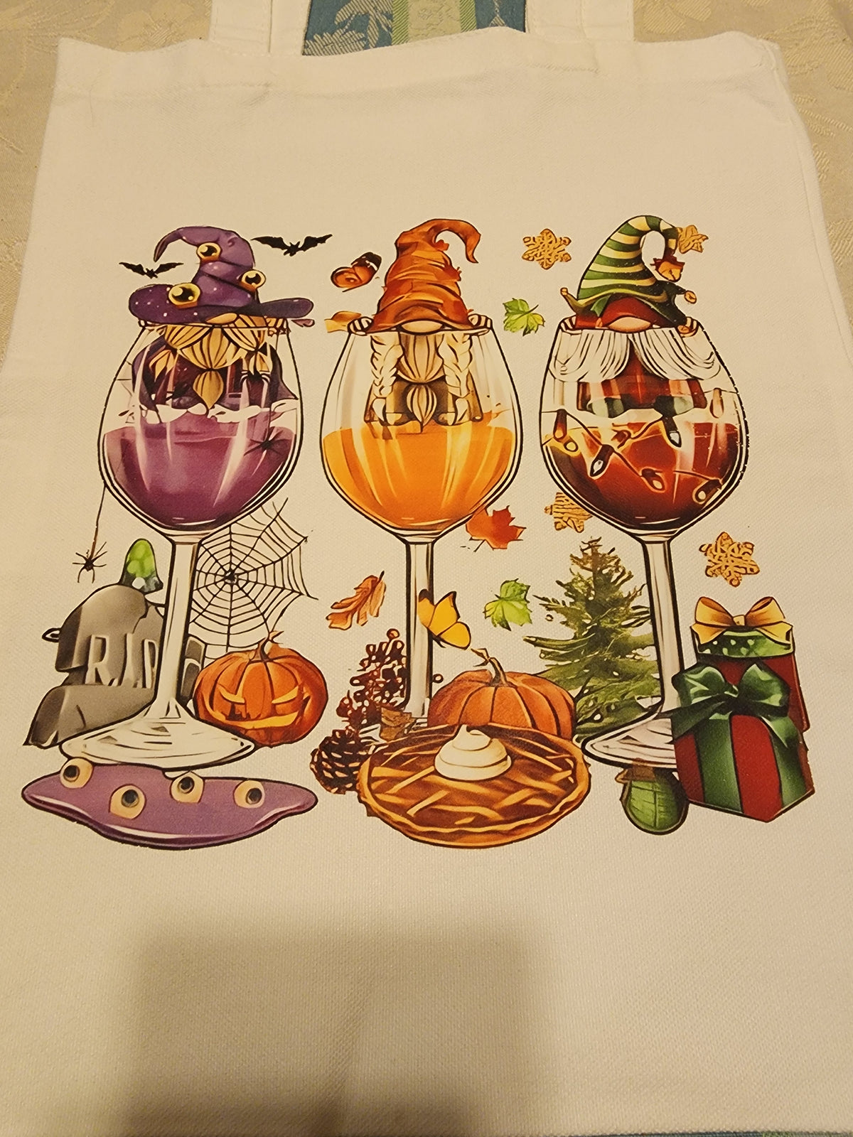 Halothanksmas wine glasses bag
