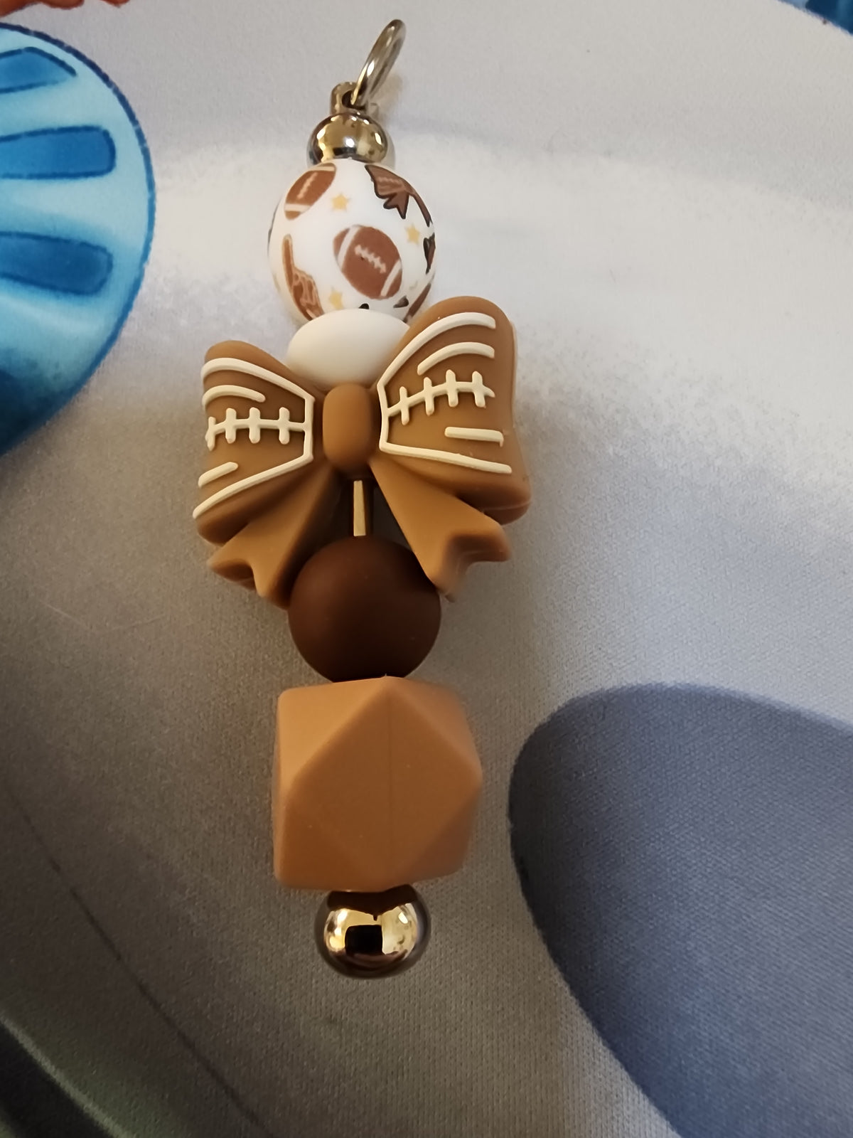 Football bow keychain