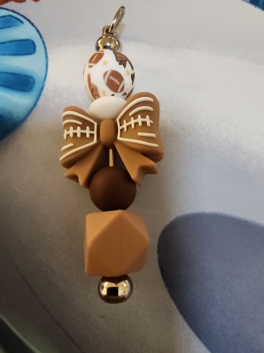 Football bow keychain