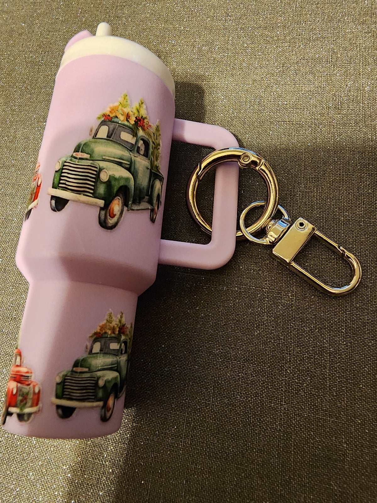 Light purple christmas truck chapstick holder