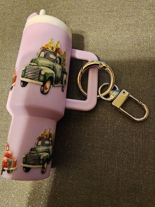 Light purple christmas truck chapstick holder