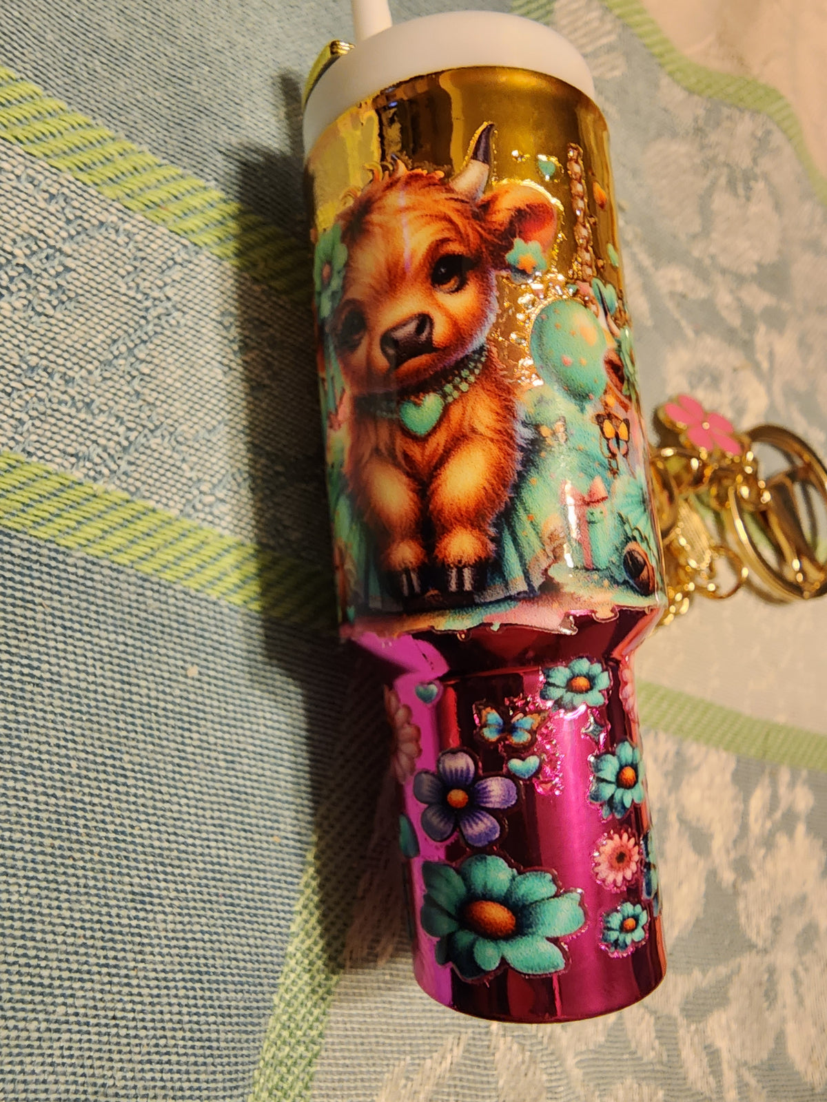 Highland cow in tutu chapstick holder