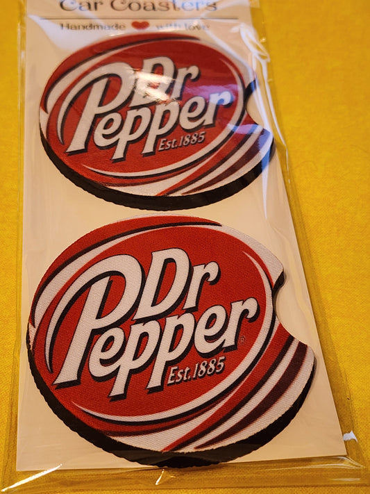 Dr Pepper car coasters