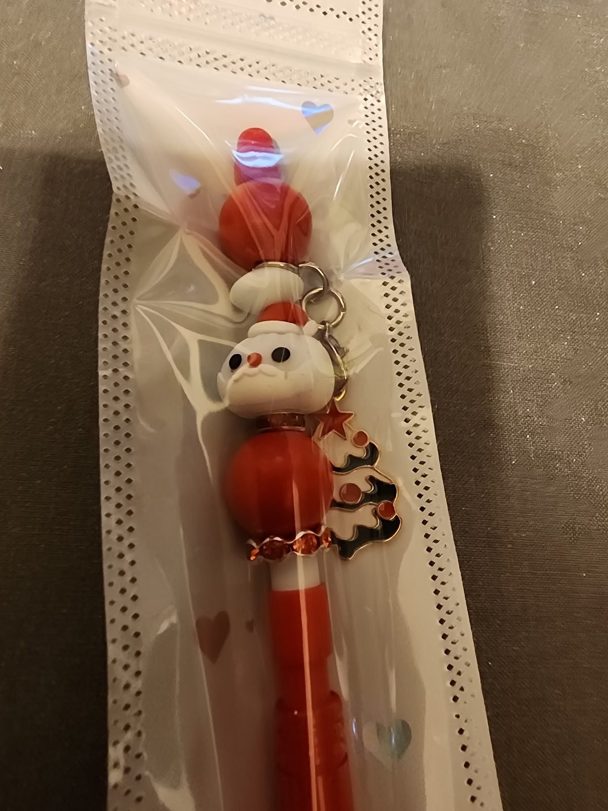 White  Santa 🎅 dumpling with red beads mechanical pencil