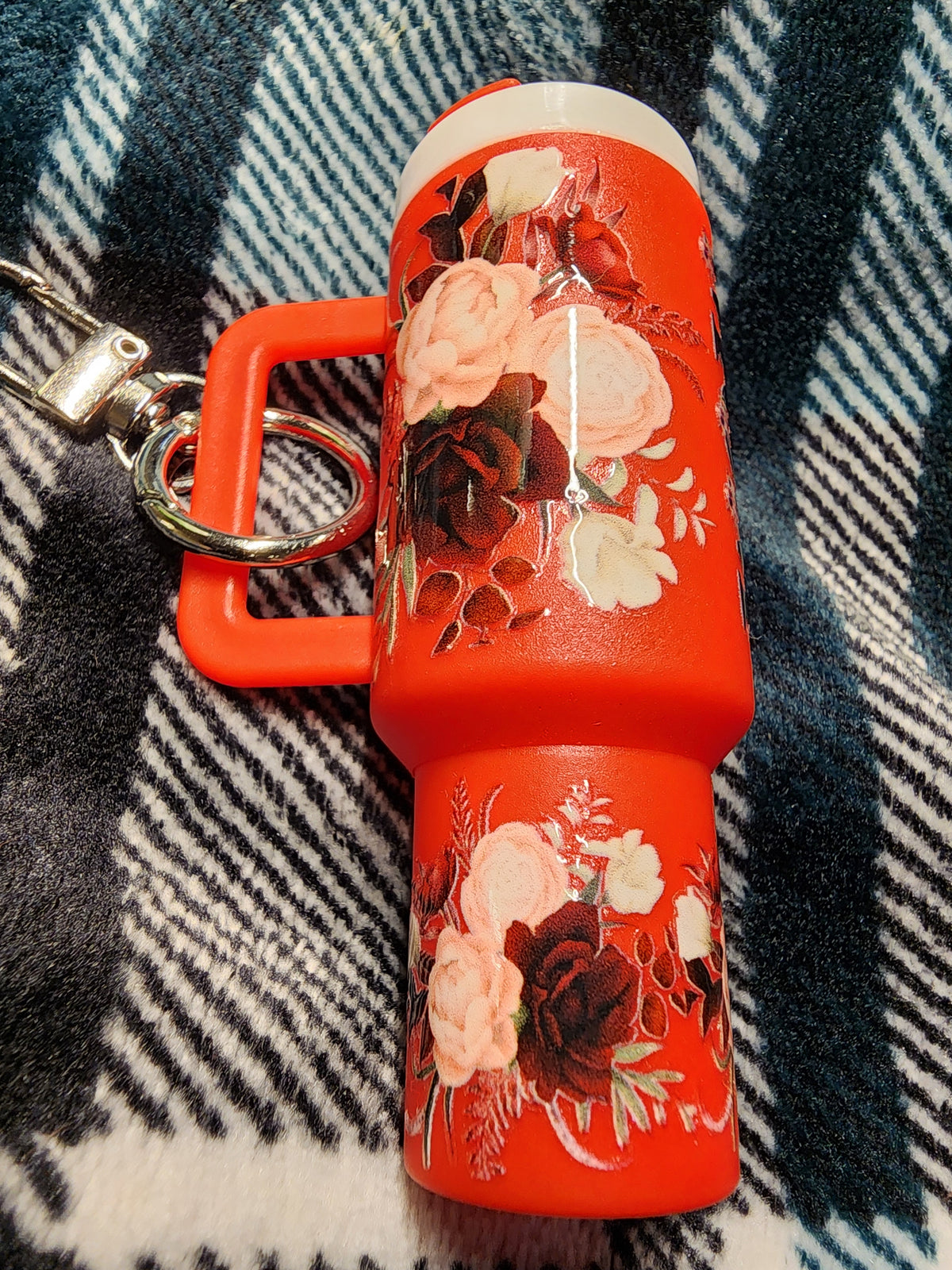 Maroon and pink flower mom chapstick holder