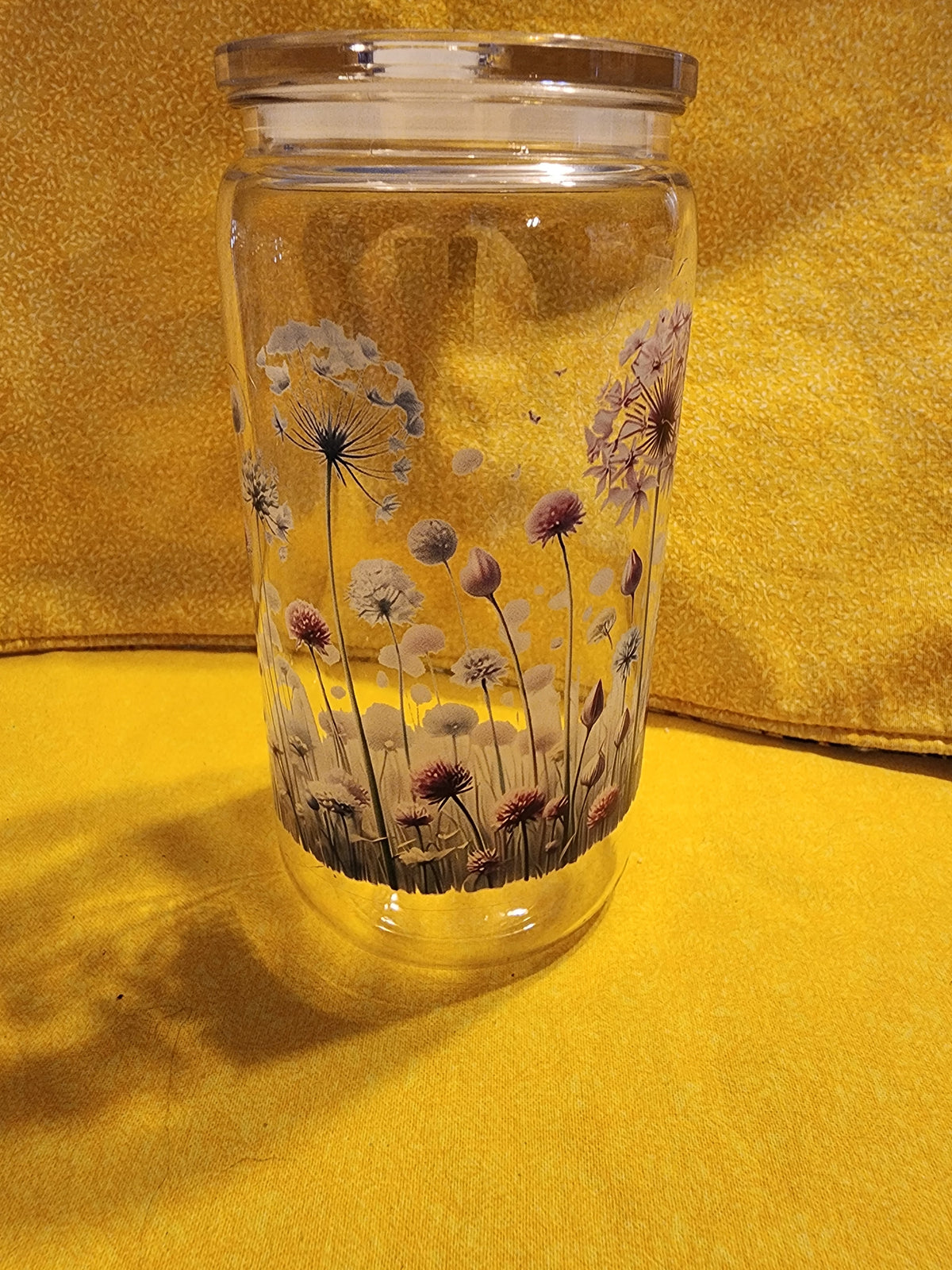 Purple and blue flowers 16 ounce tumbler
