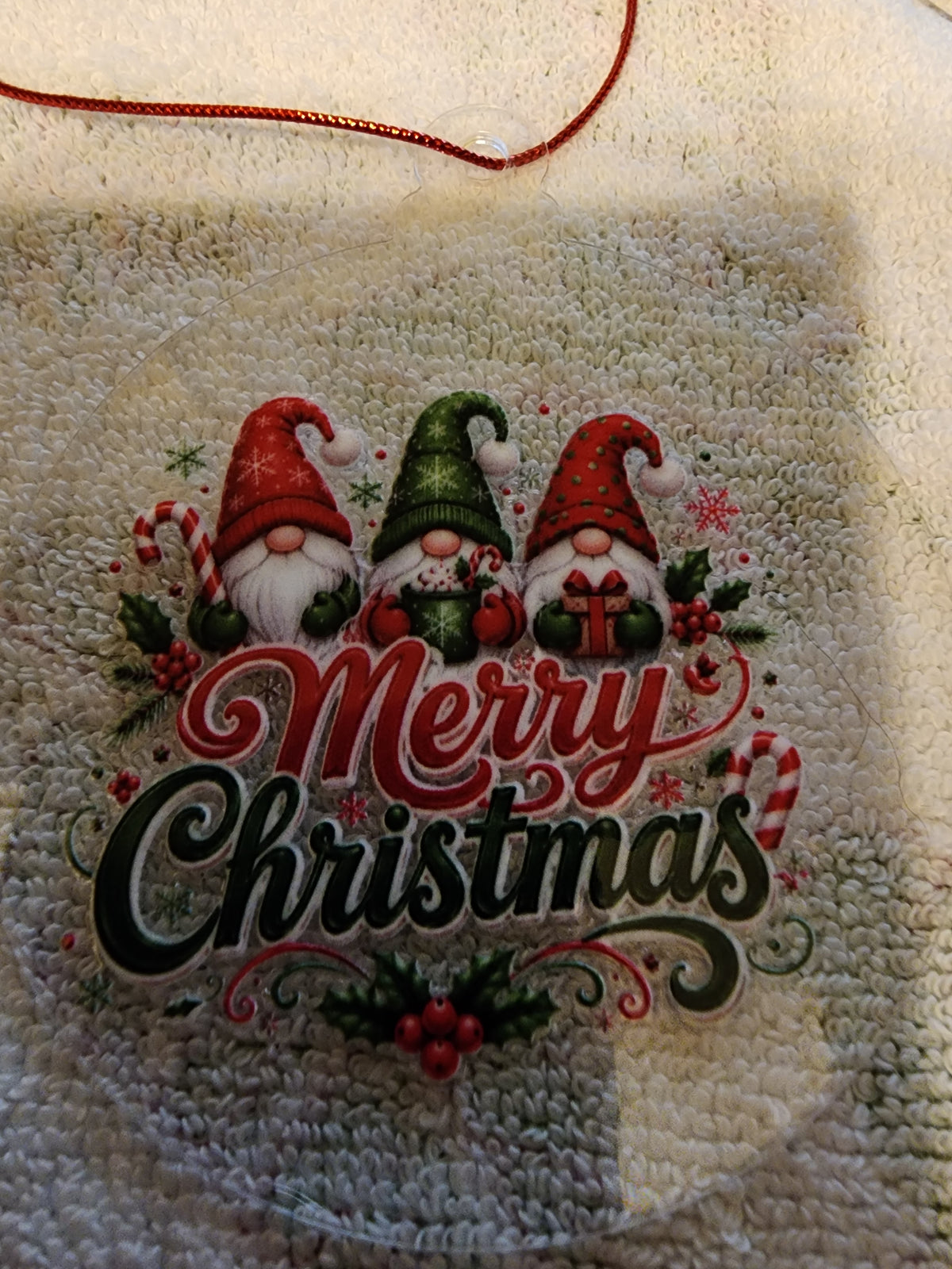 Merry Christmas gnomes ornament