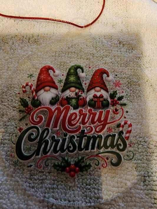 Merry Christmas gnomes ornament
