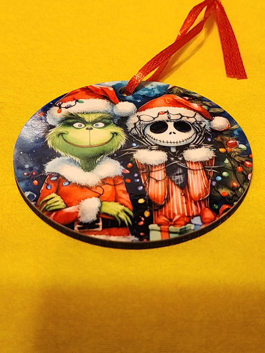 Grinch and buddy ornament