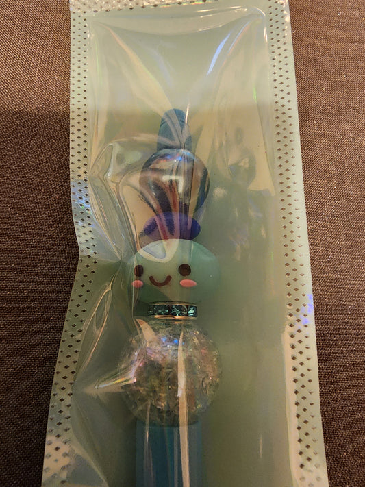 Light blue sparkly dumpling pen