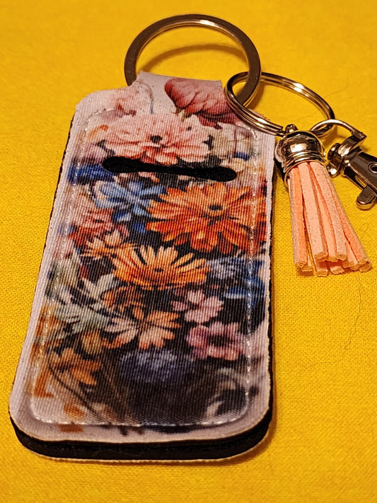 Floral design chapstick holder