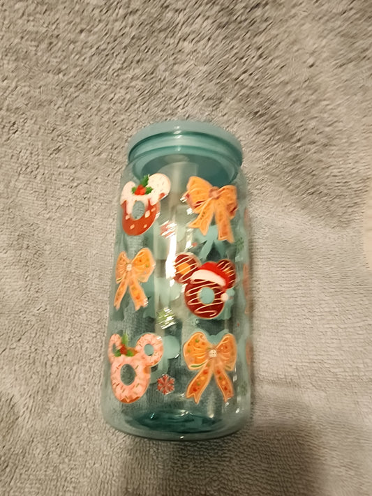 Light blue gingerbread bows and cookies 🍪  tumbler