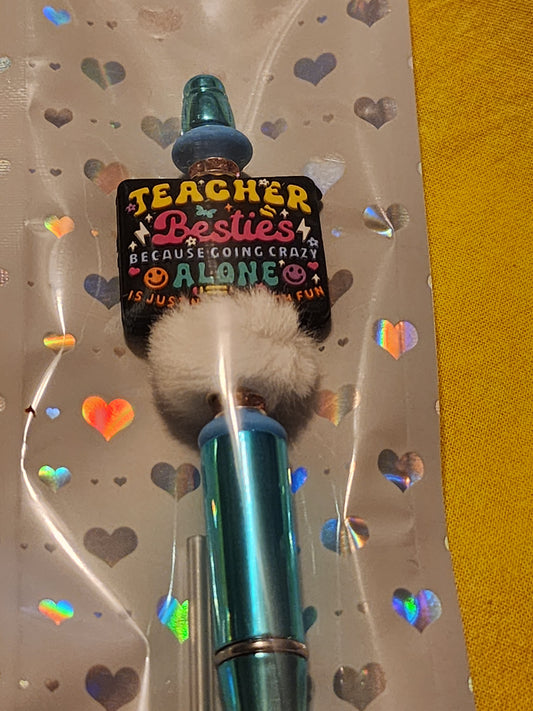 Blue ombre teacher bestie pen