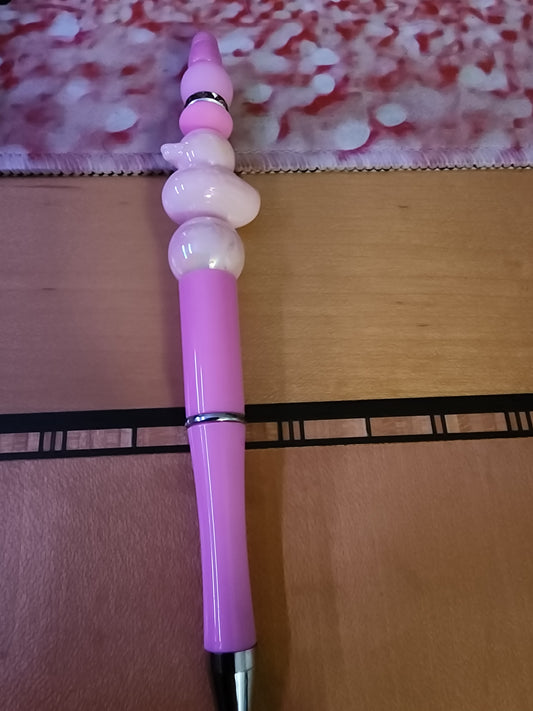 Light pink rubber ducky pen