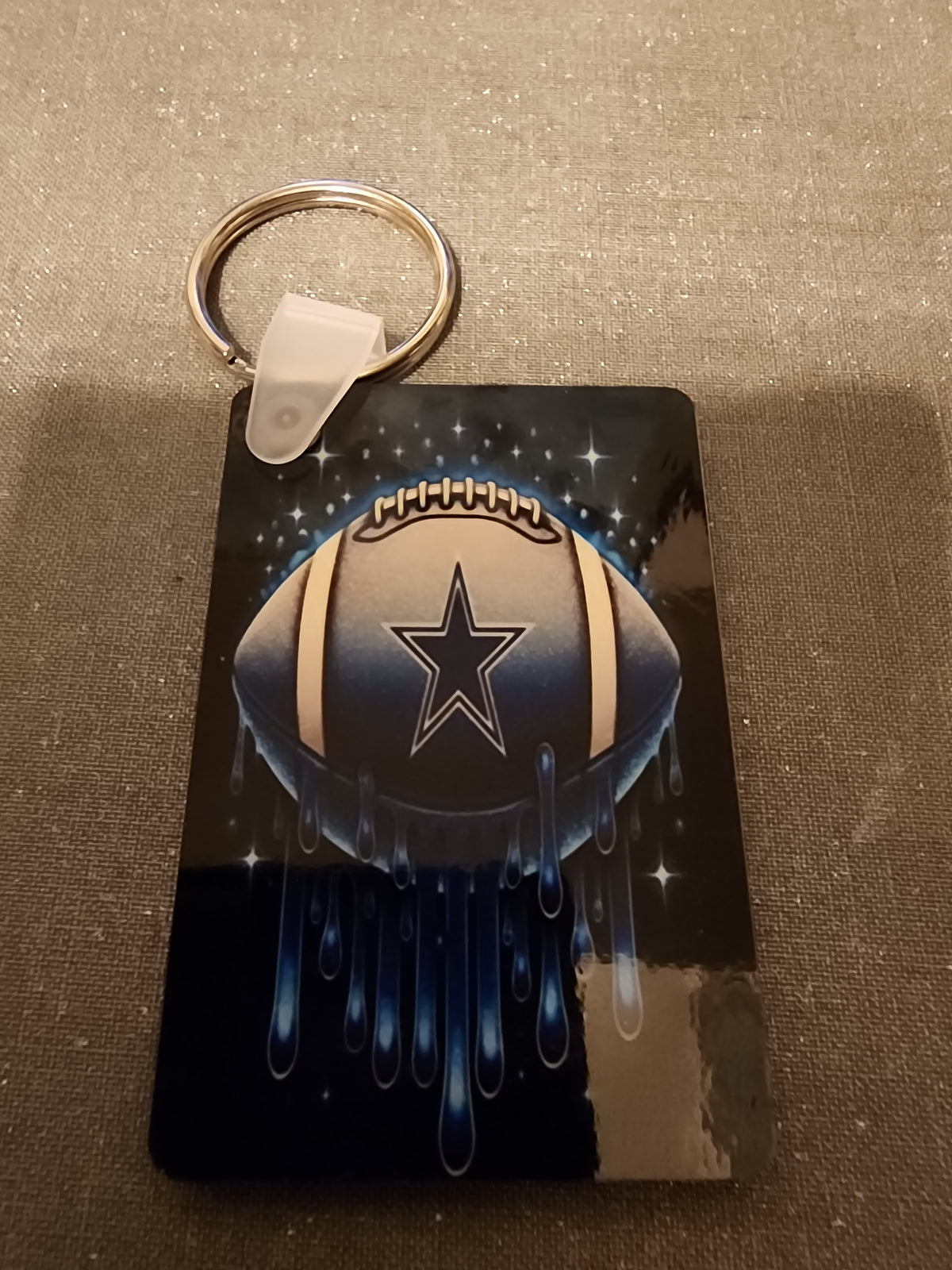 Dallas cowboys keychain paint drip
